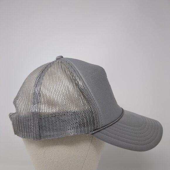 Letter P Snapback Trucker Hat Gray OS Adjustable Embroidered Mesh Back Rope Otto - Picture 4 of 8